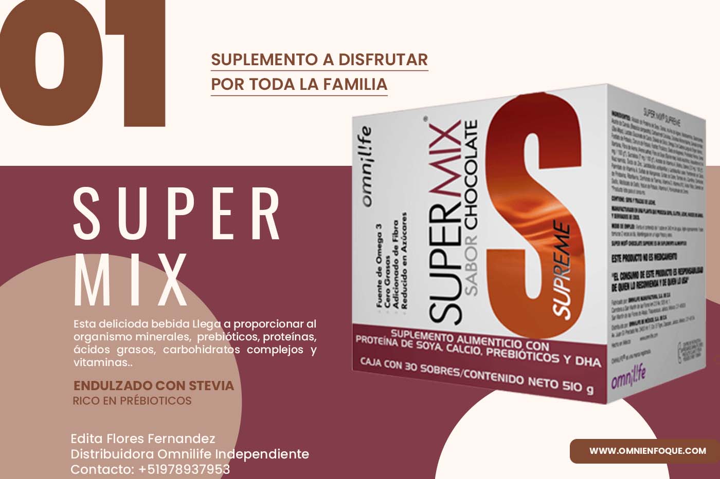 Supermix de Omnilife es una malteada rica en nutrientes y prebioticos que mejora tu digestion