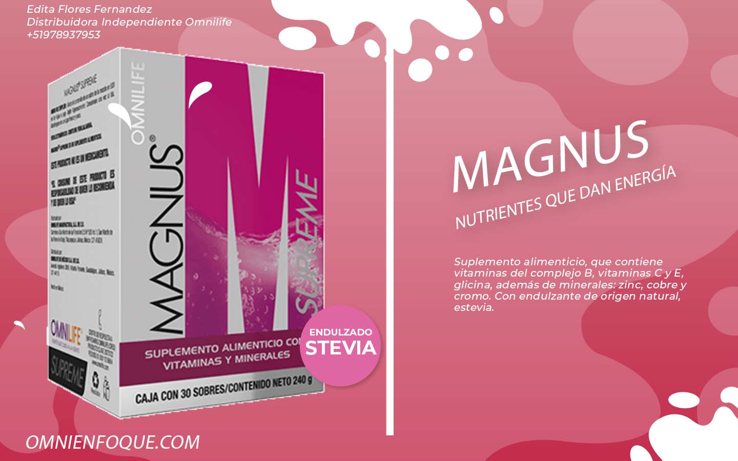 Magnus de Omnilife es un producto que da nutrientes que proporcionan energia, como la cafeina