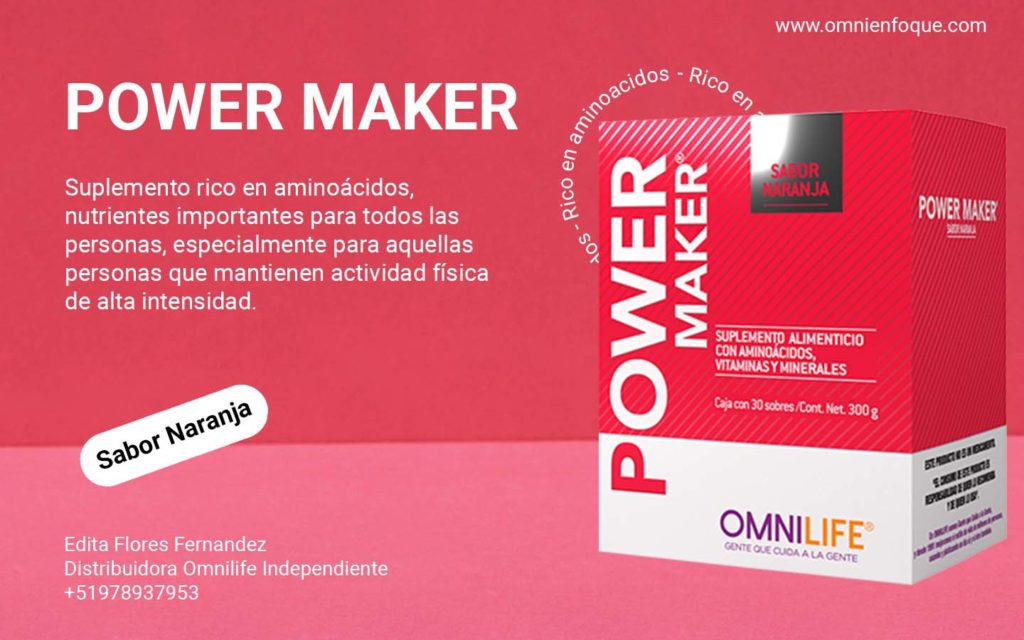 Power Maker de Omnilife es un producto rico en aminoacidos importante para los musculos