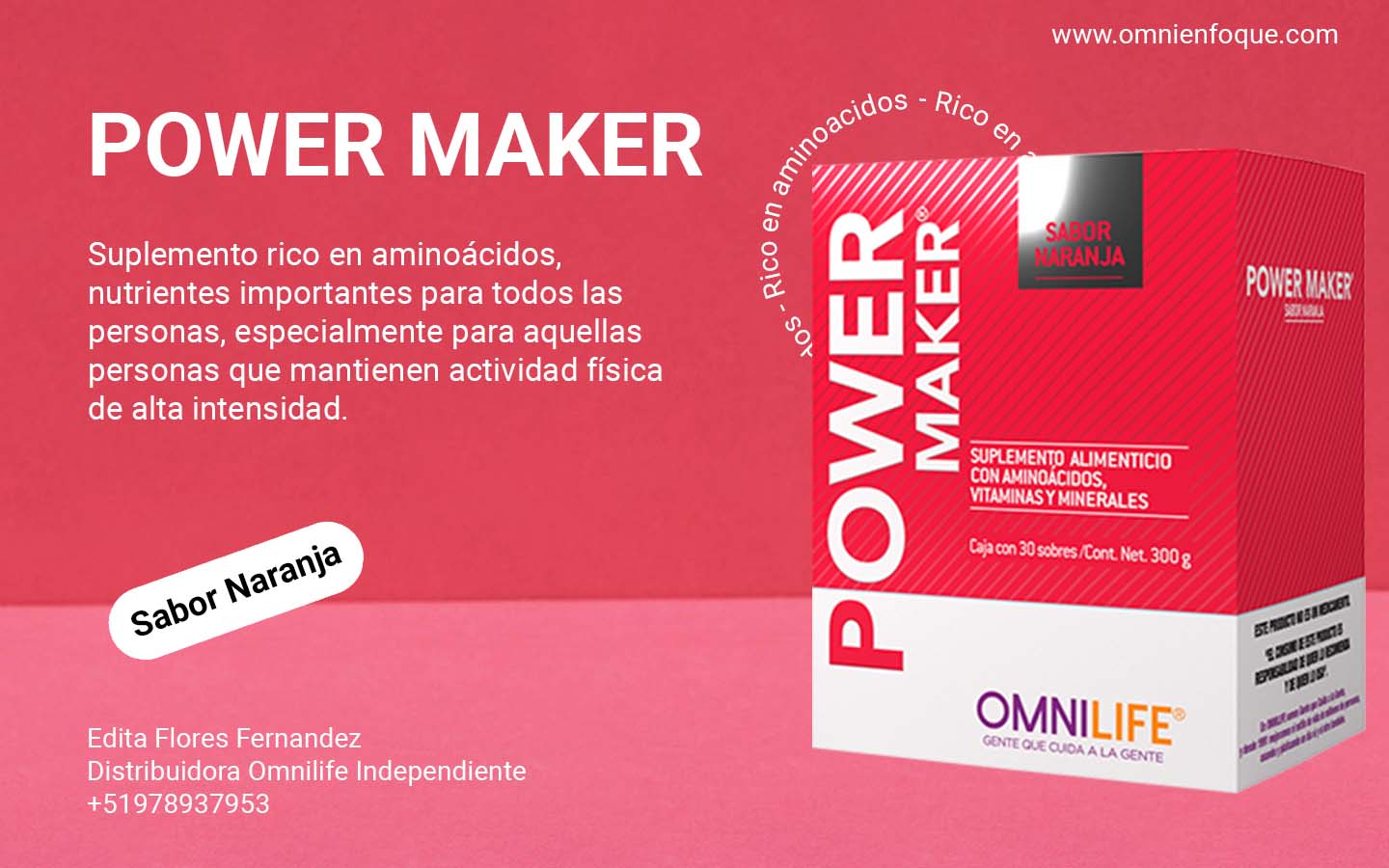 Power Maker de Omnilife es un producto rico en aminoacidos importante para los musculos