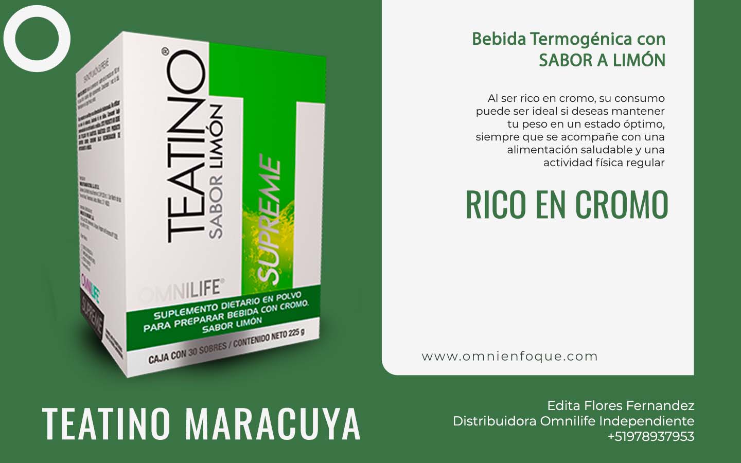 Teatino Maracuya de Omnilife es un bebida termogenica con cromo